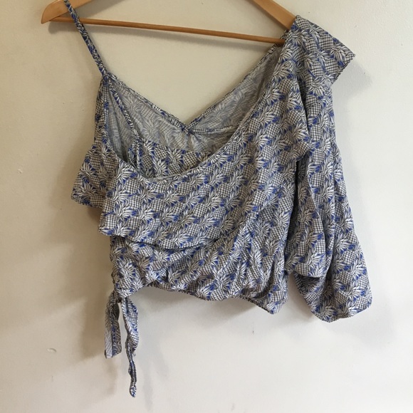 Anthro Maeve Imelda one shoulder Pineapple Crop Top - Picture 4 of 9